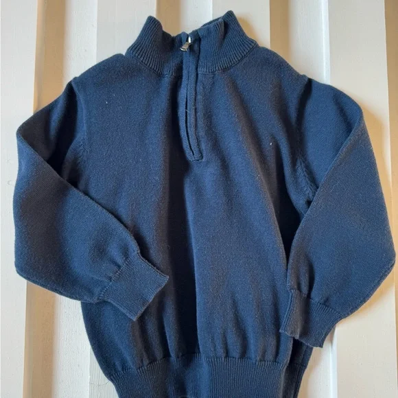 Boys Navy Half-Zip Sweater - Picture 3 of 3